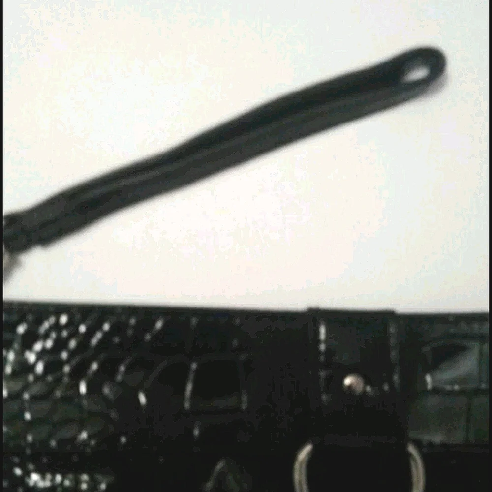 Apt. 9 Retro Y2K Black Patent Faux Croc Leather Party Evening Retro Clutch Bag